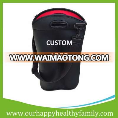 Custom Insulated Neoprene Double Wine Bottle Protector Cooler Holder Sleeve Bag