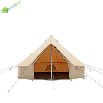 YumuQ Luxury 5M Glamping Waterproof Cotton Canvas Bell Tent for Outdoor Camping, Travel, Family and Party